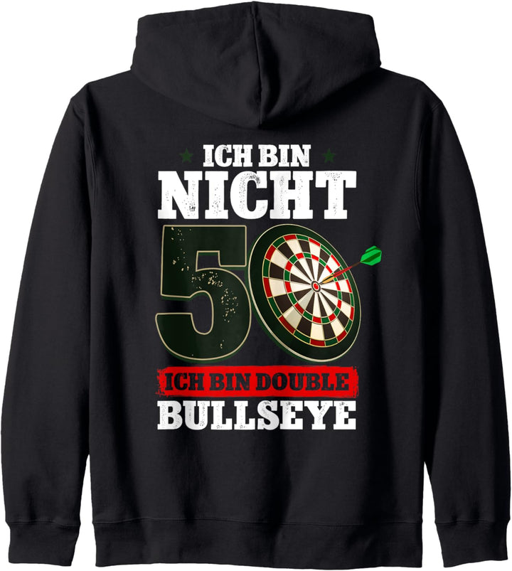 Ich bin nicht 50 ich bin Double Bullseye Darts Dartspieler Kapuzenjacke