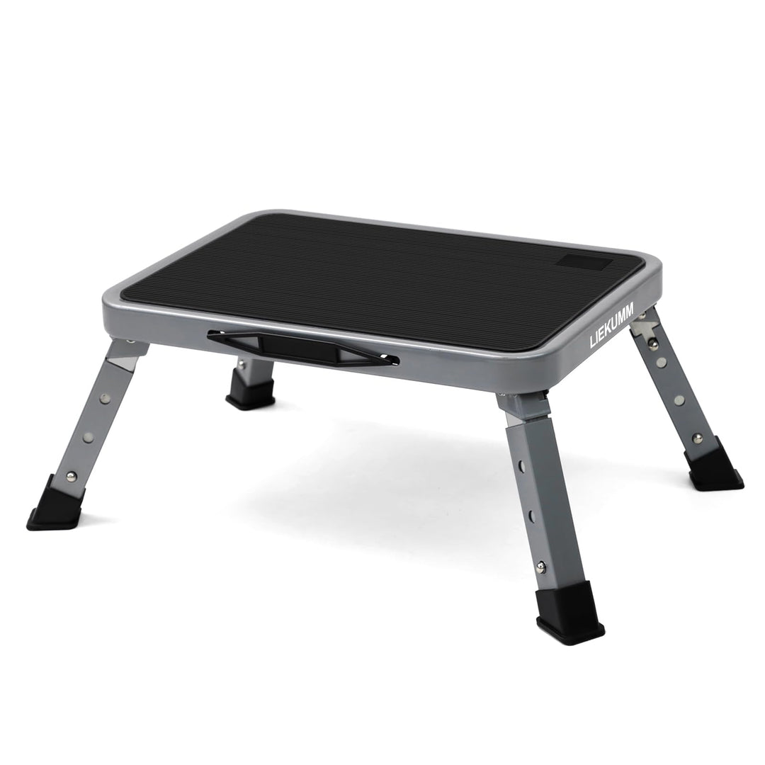 LIEKUMM 3-stufige Klappbarer Tritthocker, 150 kg Tragkraft Höhenverstellbar Tritthocker, Leichte Tri