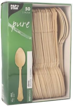 Papstar Löffel, Holz "pure" 19,5 cm natur "Vintage" 88140 Holzlöffel, 500 Stück