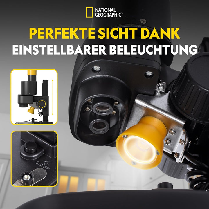 National Geographic Stereo 3D Mikroskop mit 20x Vergrösserung und Auflichtbeleuchtung für Kinder und