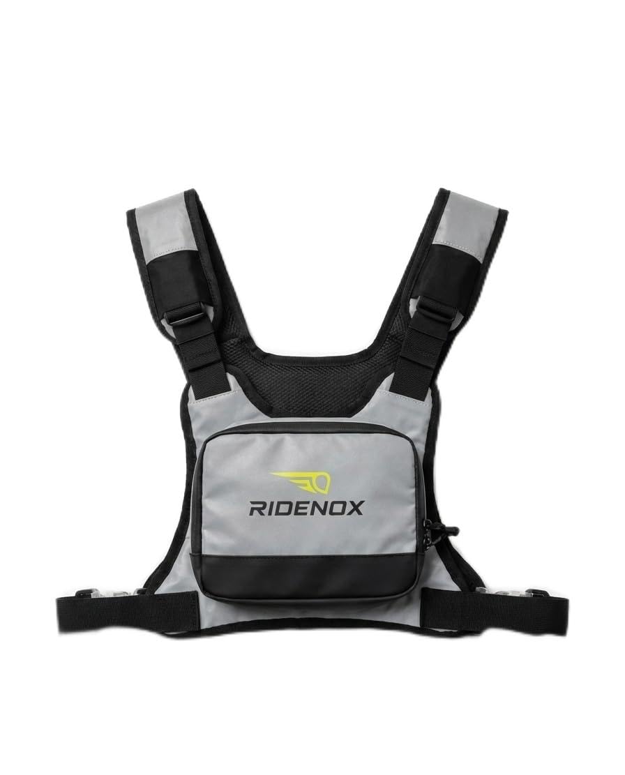 reflektierenede Chest Bag ideal für Motorrad und Radfahrer, mit magnetischen Seitenverschlüssen und