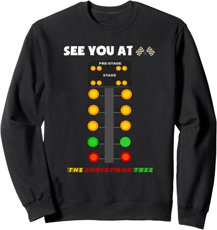 Drag Racing Weihnachtsbaum Racer Dragstrip Lustiges Sweatshirt