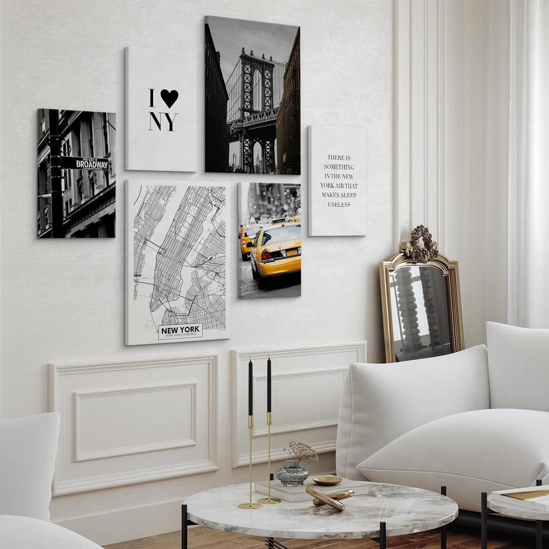 Muralo - Wandbilder Set - Leinwand Bilder Set Aufhängefertig - Bilder für Wohnzimmer Schlafzimmer -
