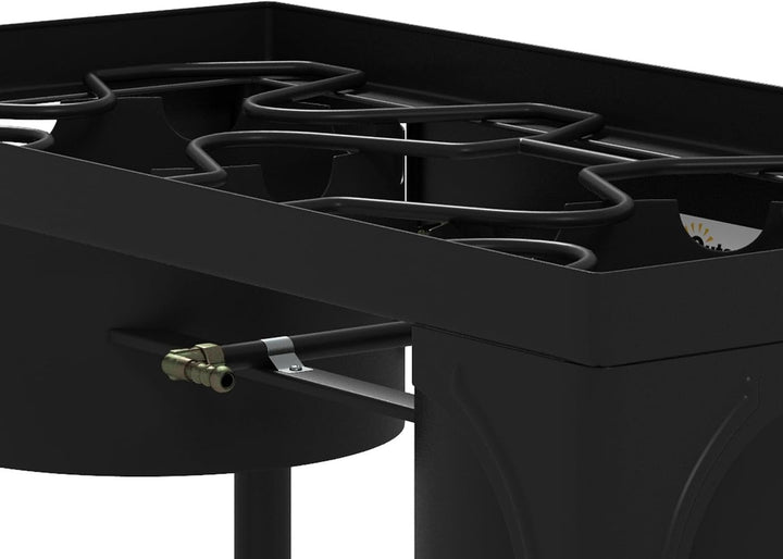 Outsunny 2-Flammen Propanherd 92000BTU/h 79x40x76cm | Tragbarer Gasherd, mit 2 abnehmbaren Beinen, f