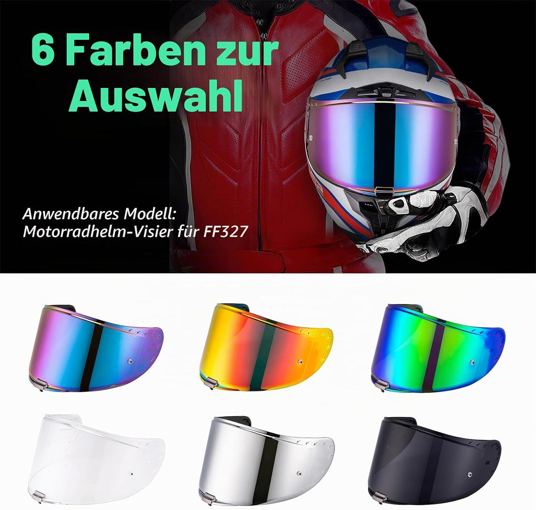 Helmvisier für LS2 FF327/Challenger,Motorradhelm Visier,Motorrad Windschutz Helm Objektiv Visier Vol