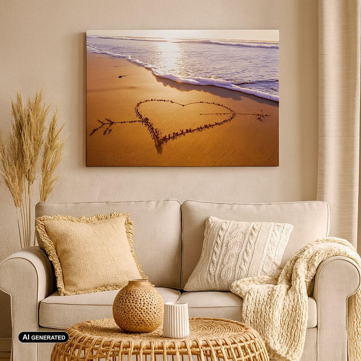 Bilder auf Leinwand 100x70cm Leinwandbild Sommer Meer Sand Strand Gross Wanddeko Bild Schlafzimmer K