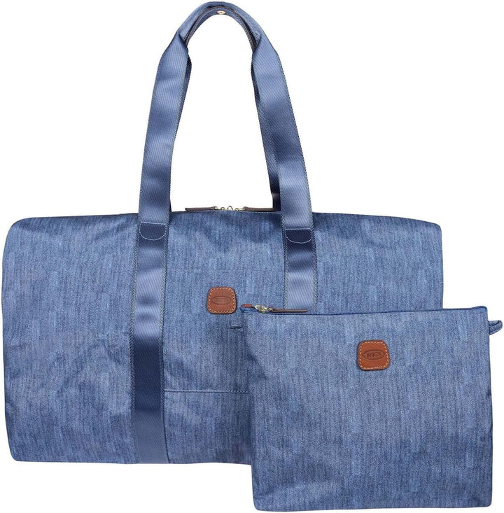 BRIC'S - Grosse Faltbare 2-in-1-reisetasche Aus Nylon, Jeans