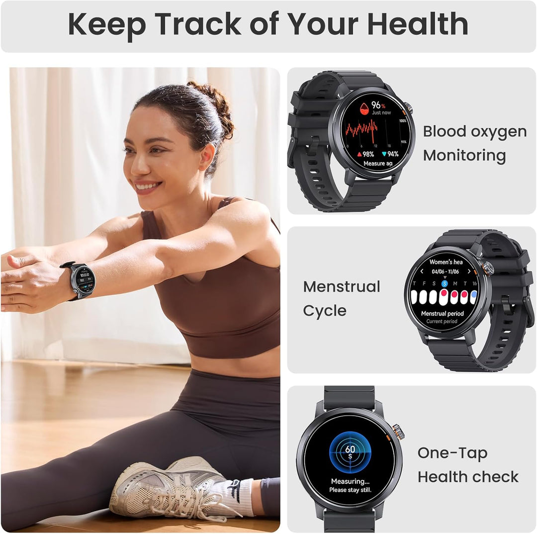 KOSPET ORB Smartwatch Herren, Ultra-Leicht, bis zu 25 Tage Akkulaufzeit, 1,43" AMOLED Fitnessuhr mit