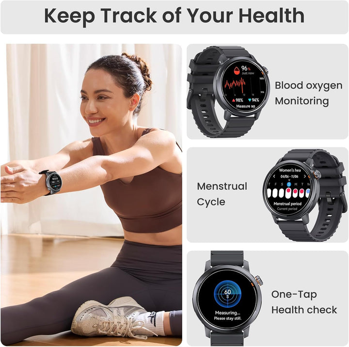 KOSPET ORB Smartwatch Herren, Ultra-Leicht, bis zu 25 Tage Akkulaufzeit, 1,43" AMOLED Fitnessuhr mit