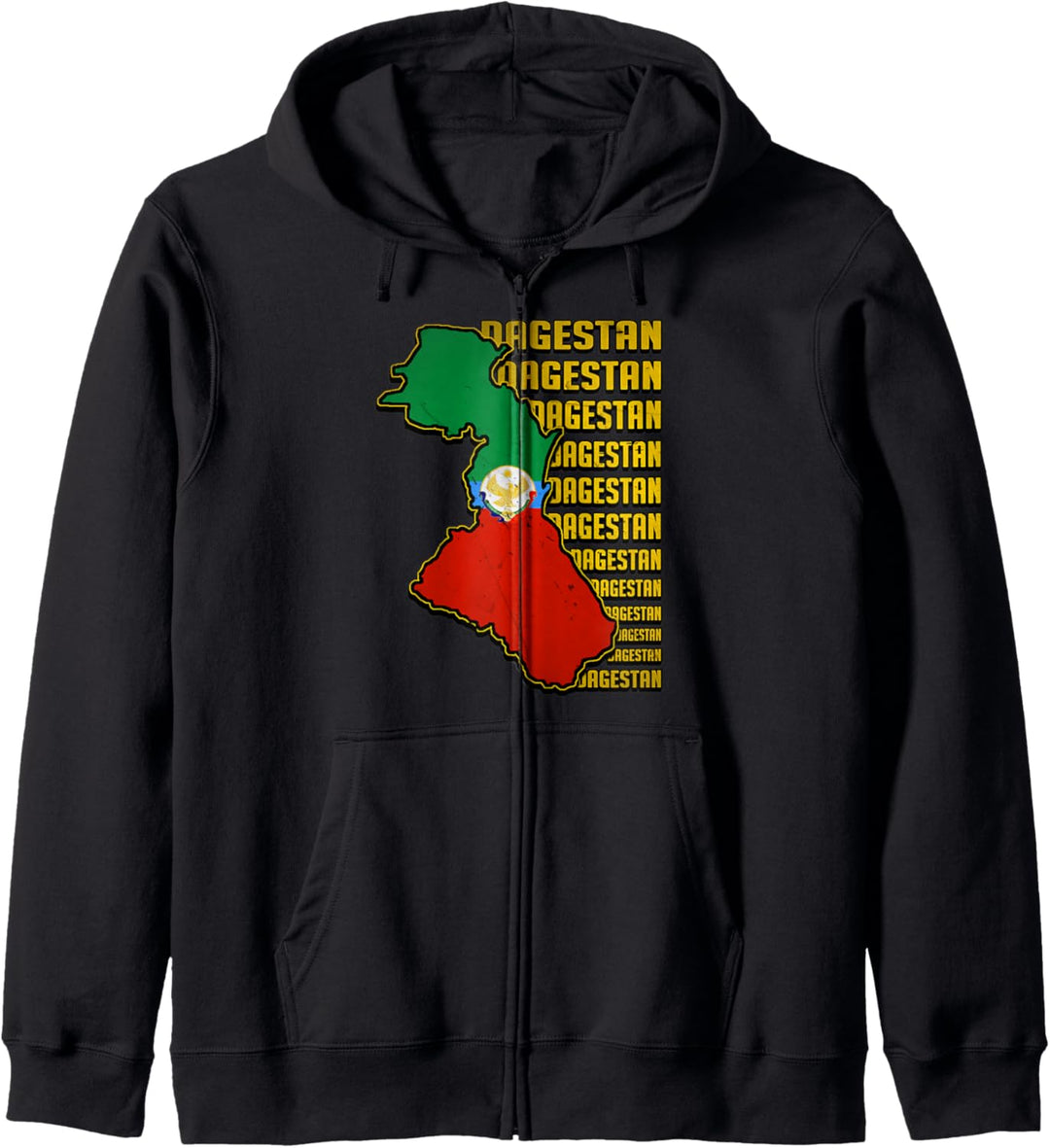 Dagestan Map, Cool Dagestan Flag Design, Dagestan Kapuzenjacke