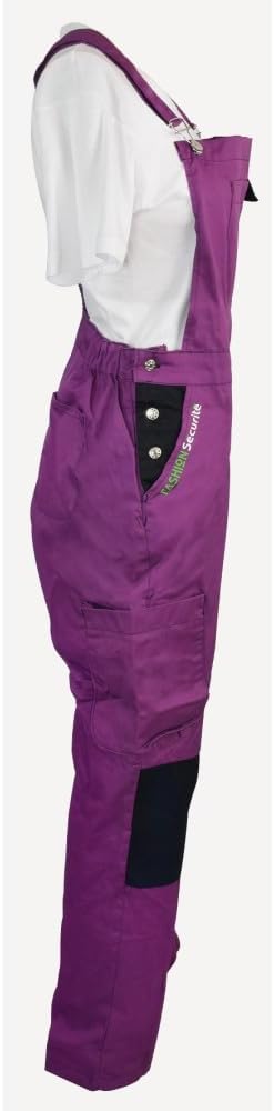 Fashion Sécurité Damen Pep's Arbeitslatzhose 34 Violett / Schwarz, 34 Violett / Schwarz