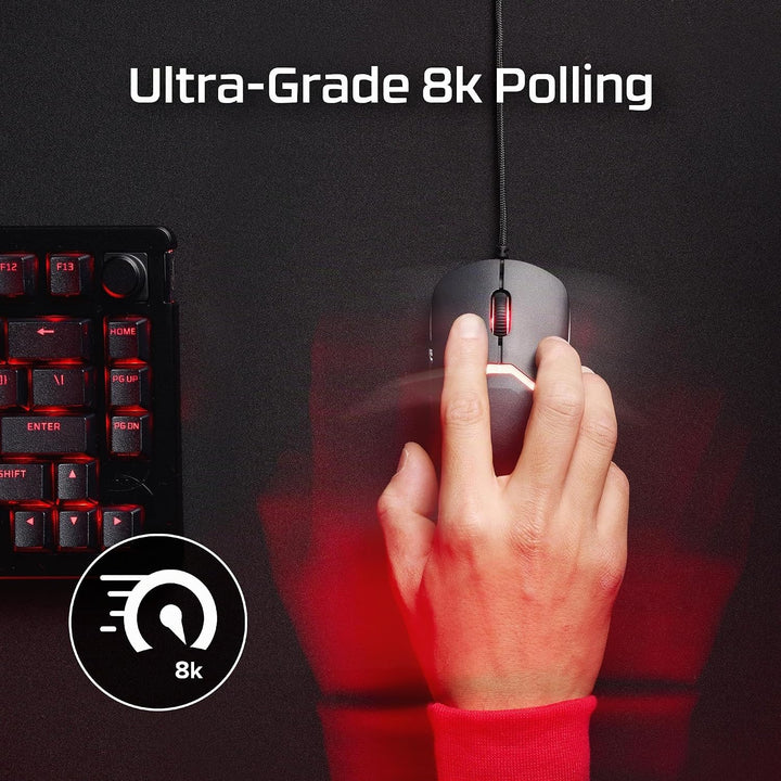 HyperX Pulsefire Saga Gaming Maus – Modulare Gaming-Maus, bis zu 26.000 DPI, 8K Polling Rate, HyperX
