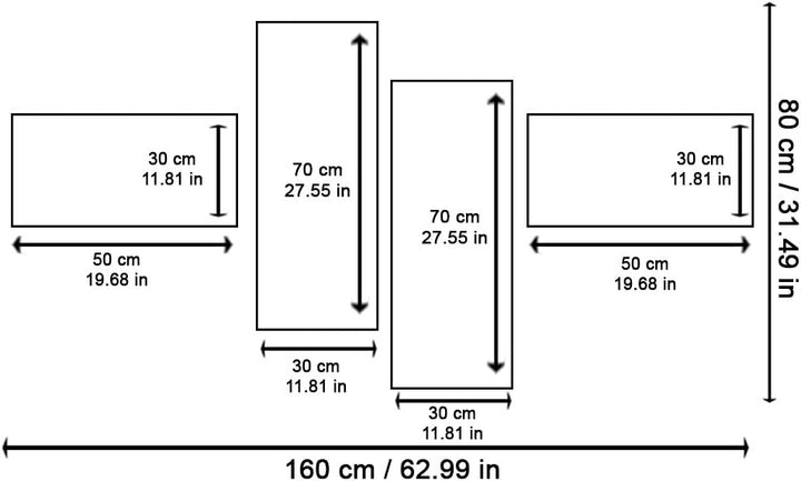 Feeby. Wandbilder - 4 Teile - Gedrucktes Bild, Foto, Kunstdrucke, Deko Panel, 4-Teilig Typ Z, 160x80