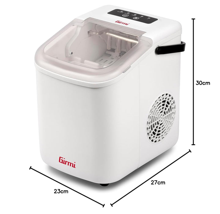 Girmi GH74 Eiswürfelbereiter, 1100 Würfel x 24 h, automatische Abschaltung, inklusive Zubehör, Weiss