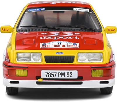 Solido 421181000 1:18 Ford Sierra Cosworth #11 rot/gelb, Modellauto, Die-Cast-Fahrzeug