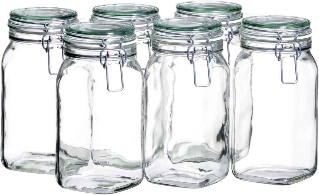 MÄSER 925341 Gothika, Einmachgläser 1,45 l, 6er Set, made in Germany, Vorratsgläser mit Deckel und D