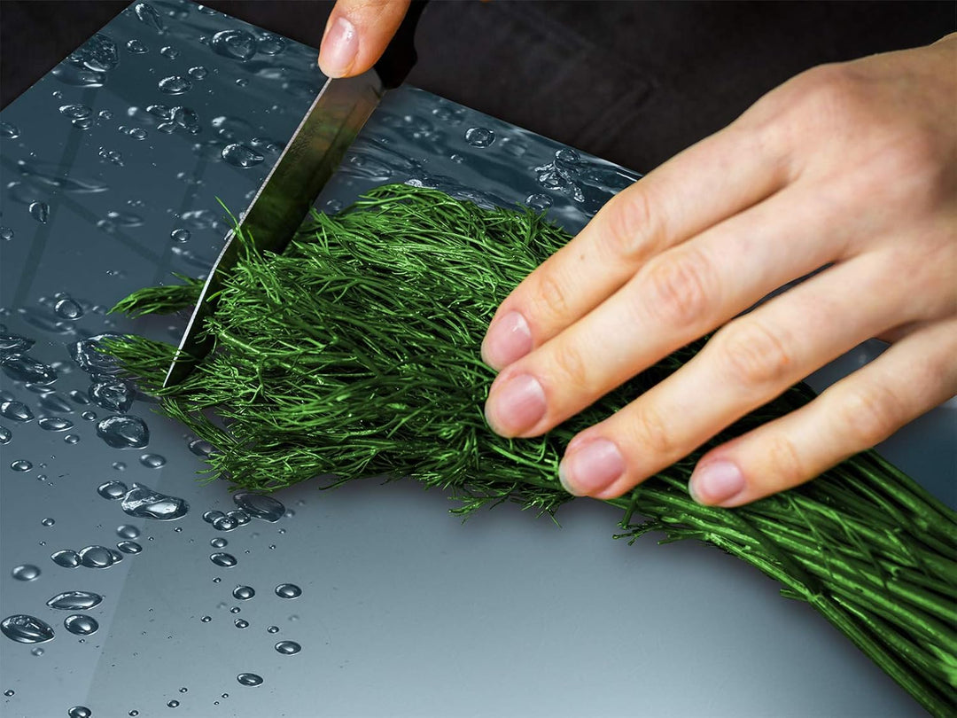 Küchenbrett aus Hartglas und Induktionskochplattenabdeckung – Schneideplatten SINGLE mit 60 x 52 cm