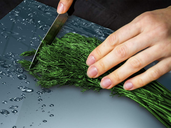 Küchenbrett aus Hartglas und Induktionskochplattenabdeckung – Schneideplatten SINGLE mit 60 x 52 cm