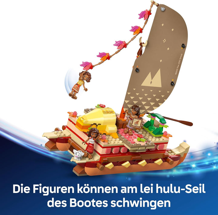 LEGO ǀ Disney Vaiana 2: Vaianas Abenteuerfloss - Spielzeug Boot mit Textilsegel, abnehmbarem Deck, L
