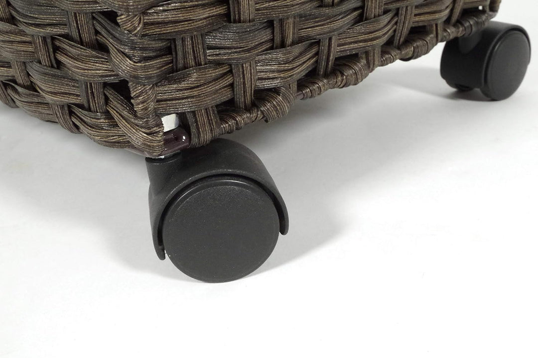 Kobolo Wäschebehälter mit Rollen aus braunem Polyrattan