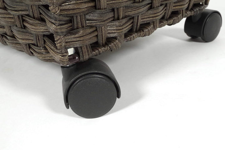 Kobolo Wäschebehälter mit Rollen aus braunem Polyrattan
