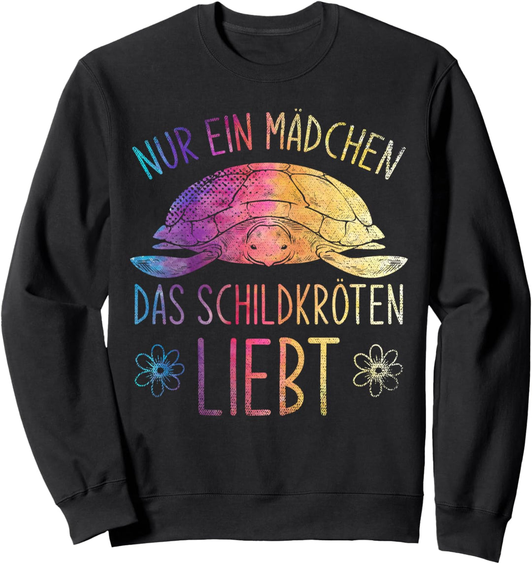 Nur ein Mädchen das Schildkröten liebt Buntes Schildkröte Sweatshirt