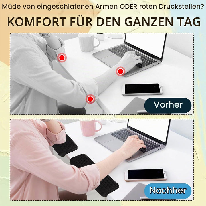 2 Stück Armauflage Schreibtisch,L-Förmige Ellenbogenauflage und Handgelenkauflage,Memory Foam Schrei