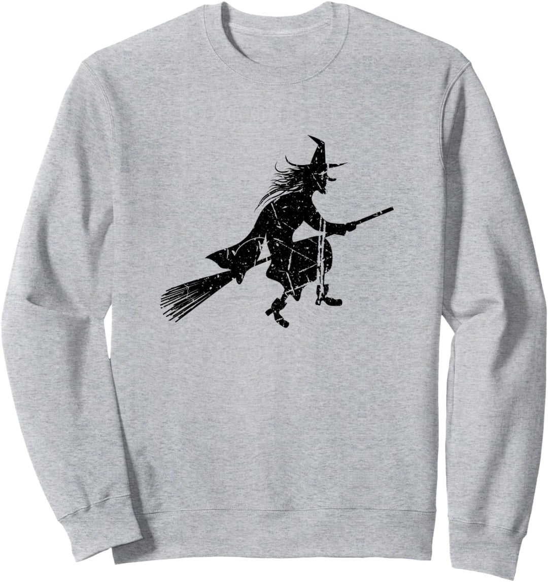 Hexendesign Halloween Geschenk Hexenhut Besenstiel Sweatshirt