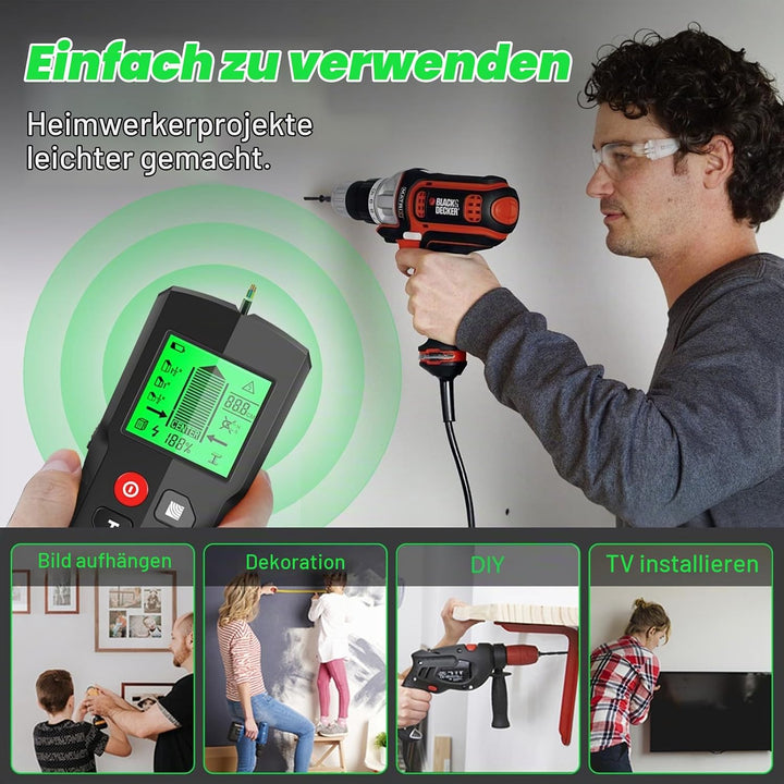 5 in 1 Multifunktions Wandscanner Leitungssucher Kabelfinder Detektor zur Ortung und Erkennung von H