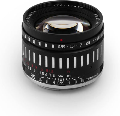 TTArtisan 35mm F0.95 APS-C Manueller Fokus Kameraobjektiv, super grosse Blende, Retro-Stil, leichtes