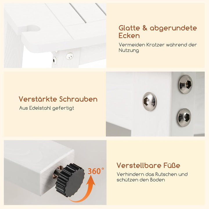 RELAX4LIFE Duschhocker, Badhocker Wasserfest rutschfest, Badezimmerhocker mit Ablage, Duschsitz bis