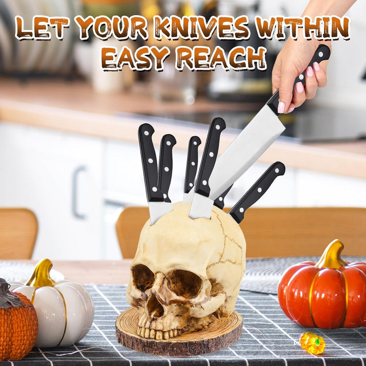 Skull Knifes Holder, Zombie Messerhalter für Küche Lagerung, Horror Skelett Form Kopf Messer Rack Ve
