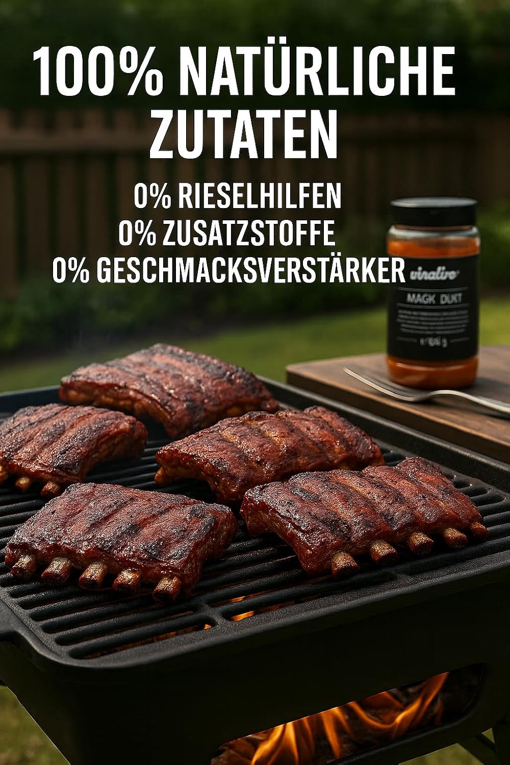 vinativo Magic Dust BBQ-Rub – 1kg – Marinade für Fleisch – zum Grillen – Magic Dust 1000g – BBQ Gewü