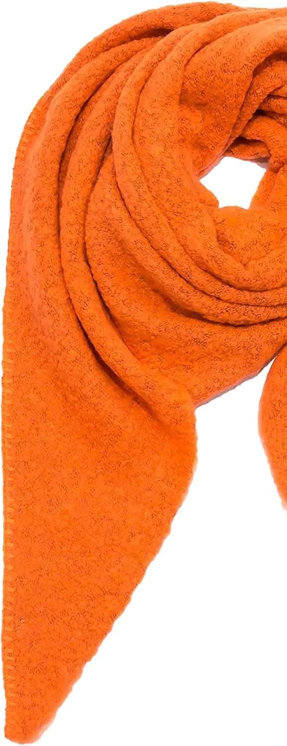 Faera XXL Dreieckstuch Bouclé elastisch weiches Cozy Material Einheitsgrösse Neon Orange, Einheitsgr