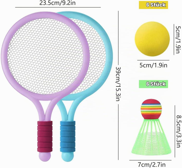 Kinder Federballset,Kinder Tennisschläger,Badminton Racket Spielzeug,Leichte Badminton-Set,Tennissch