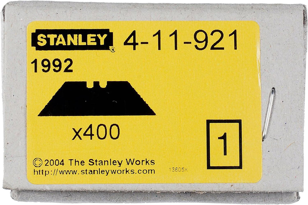 Stanley Trapezklingen 1992 (ohne Lochung, 62mm Klingenlänge, für allgemeine & schwere Schneidarbeite