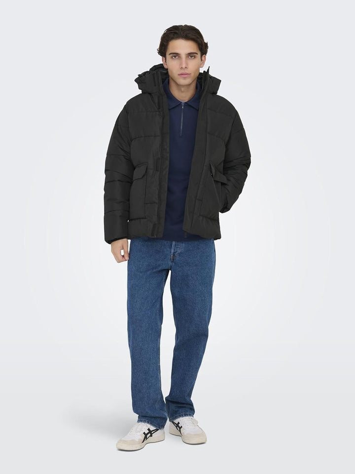 ONLY & SONS Male Daunenjacke ONSCARL Daunenjacke L Schwarz, L Schwarz