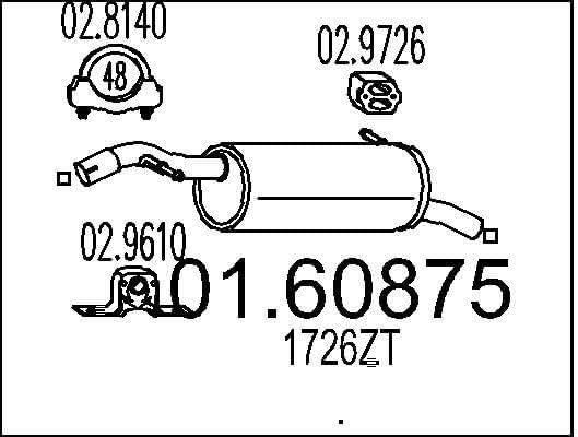 MTS Company 01.60875 Endschalldämpfer