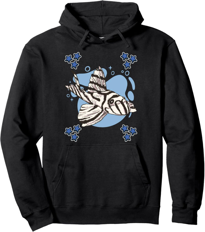 Herren Zebra Pleco Zeichnung Sterne Jungen Zebra Pleco Pullover Hoodie