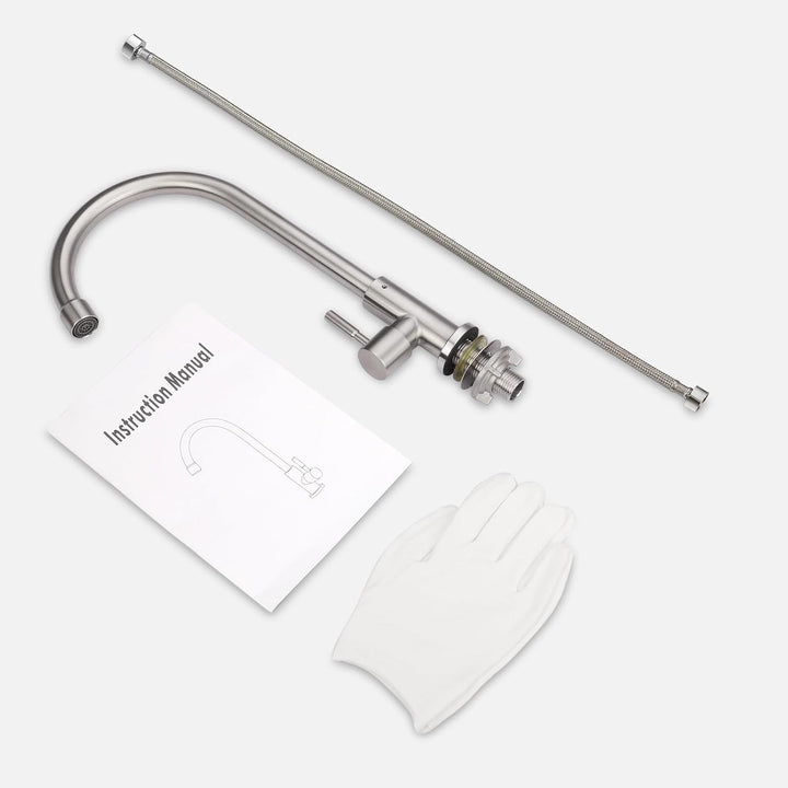 BONADE Wasserhahn Küche, 360°Drehung Einhand Hochdruck Kaltwasserhahn Küche, Drahtziehen küchenarmat