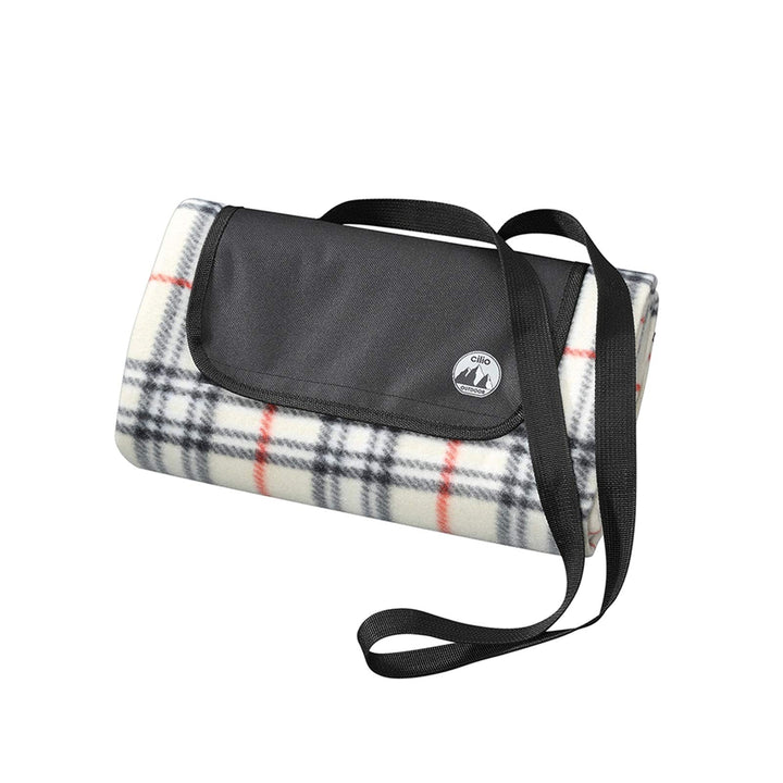 cilio Picknickdecke Weekend beige, 145x130 cm, Wasserabweisende Unterseite | 100% Polyester, zusamme