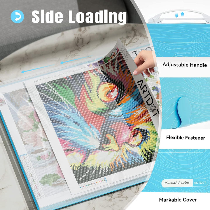 ARTDOT Diamant Painting Bilder Album mit Griff, Diamond Painting Mappe, Sichtbuch in A2 für Aufbewah