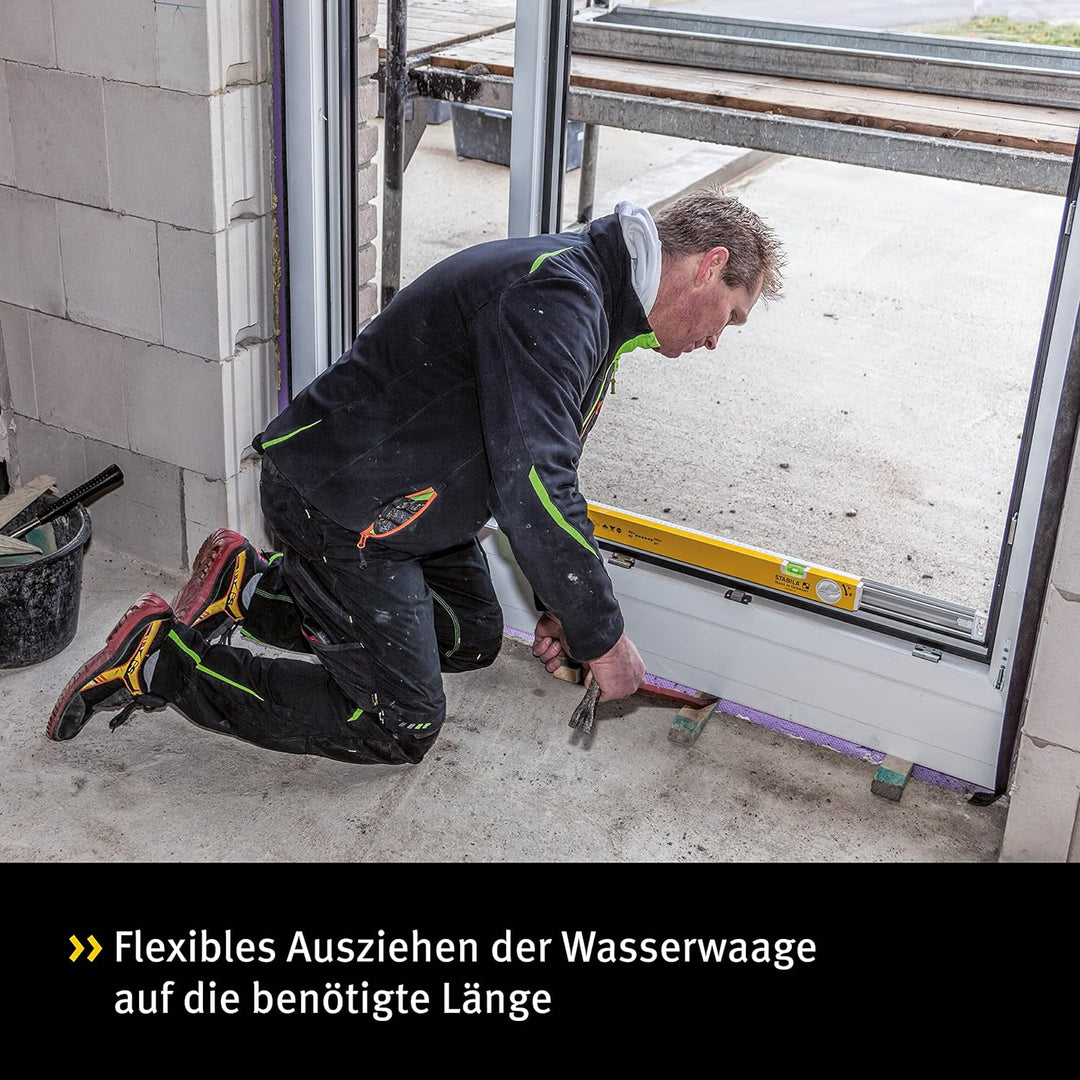 STABILA Teleskop-Wasserwaage Type 80 T, 63–105 cm, Alu-Profil mit Teleskopsystem, 1 Horizontal-Libel