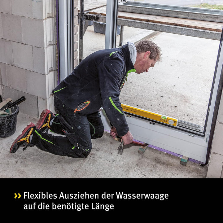 STABILA Teleskop-Wasserwaage Type 80 T, 63–105 cm, Alu-Profil mit Teleskopsystem, 1 Horizontal-Libel