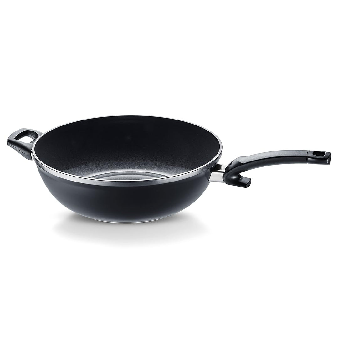 Fissler Ceratal Orbit Black/Aluminium-Wok (Ø 32 cm, 6 L) grosse Keramik-Bratpfanne beschichtet antih