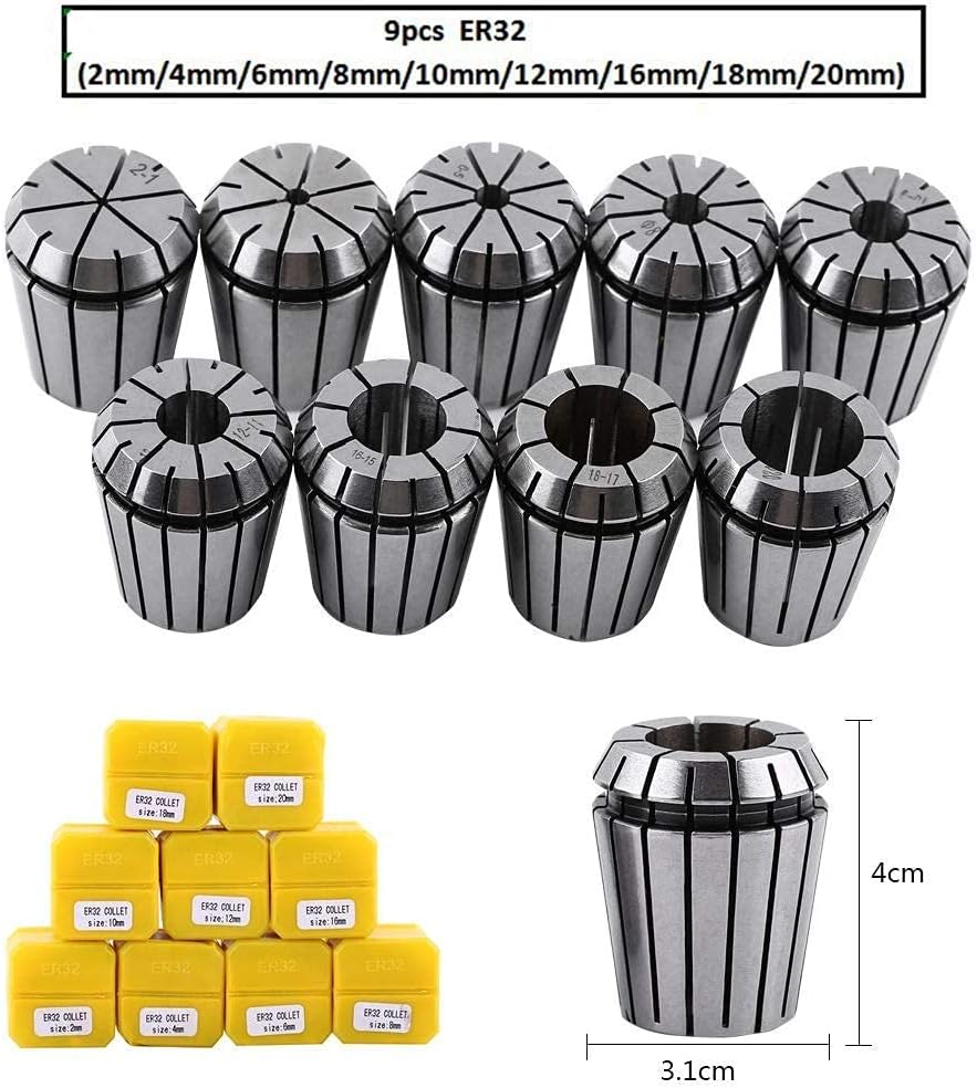 Spannzangen Set, ER32 Spannzange Spring Collet Set ER32 Spannfutter Set Gravur CNC Drehmaschine Fräs