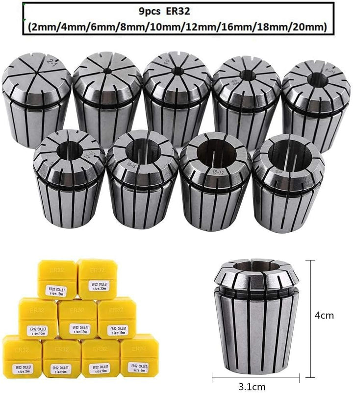 Spannzangen Set, ER32 Spannzange Spring Collet Set ER32 Spannfutter Set Gravur CNC Drehmaschine Fräs