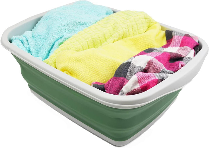 SAMMART 10L Set mit 2 zusammenklappbaren Wannen – Faltbare Geschirrwanne – tragbares Waschbecken – p