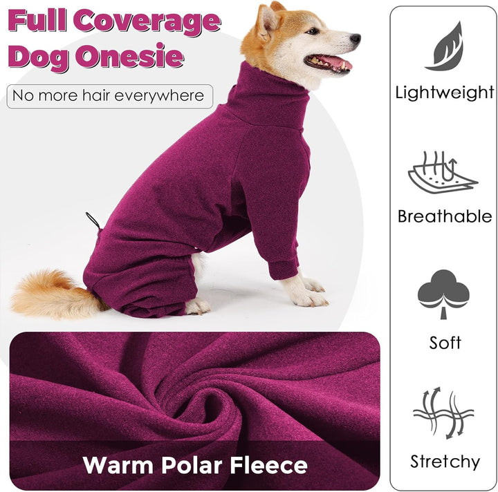 Dotoner Fleece Hundepullover Wintermantel Hundemantel Grosse Hunde Fleecejacke mit Beinen Hundebadem