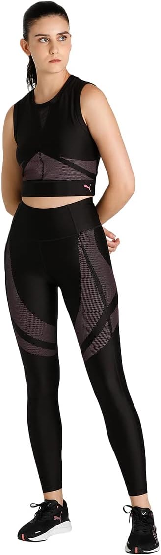 PUMA Damen Strumpfhose Eversculpt High Waist Full Tight XS Puma Schwarz-sonnenuntergang Rosa, XS Pum